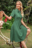Vestido de verão vintage polka dots verdes