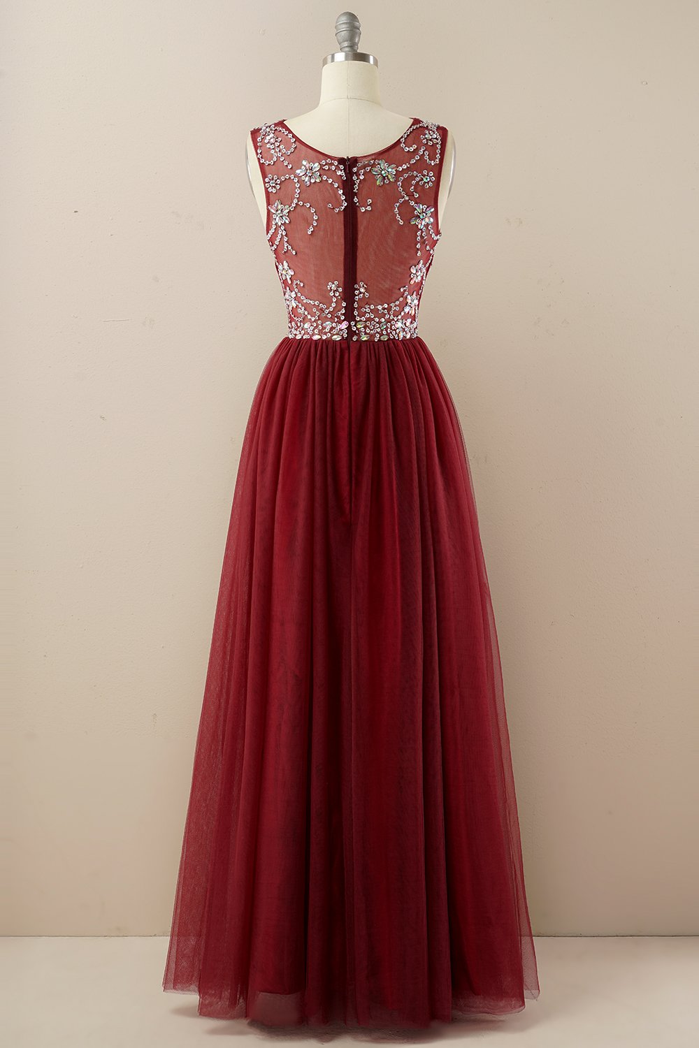 Vestido de baile de tulle de missanga