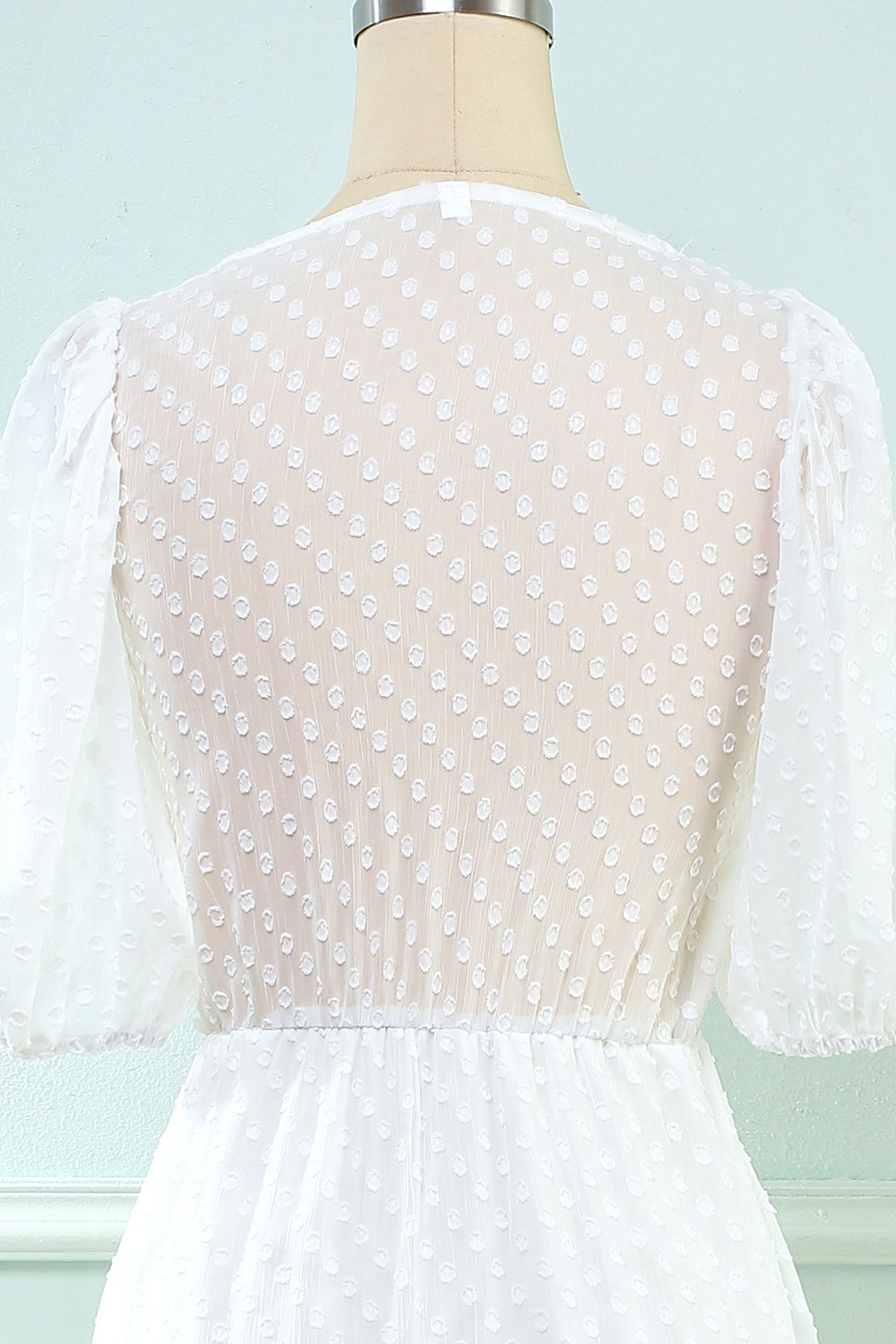 Vestido branco midi babydoll