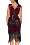 Franja de glitter vermelho 1920 Flapper Dress