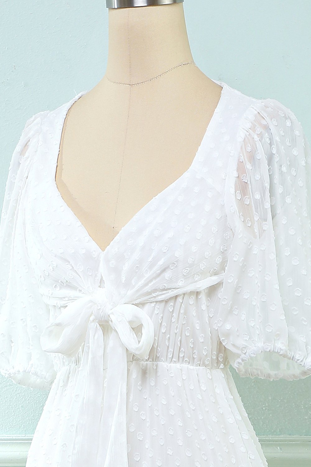 Vestido branco midi babydoll