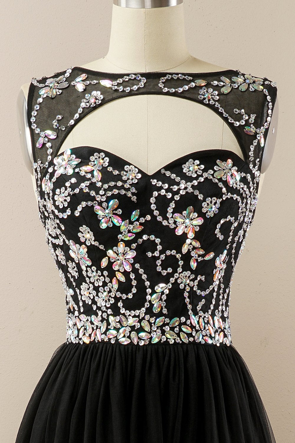 Vestido de baile de tulle de missanga