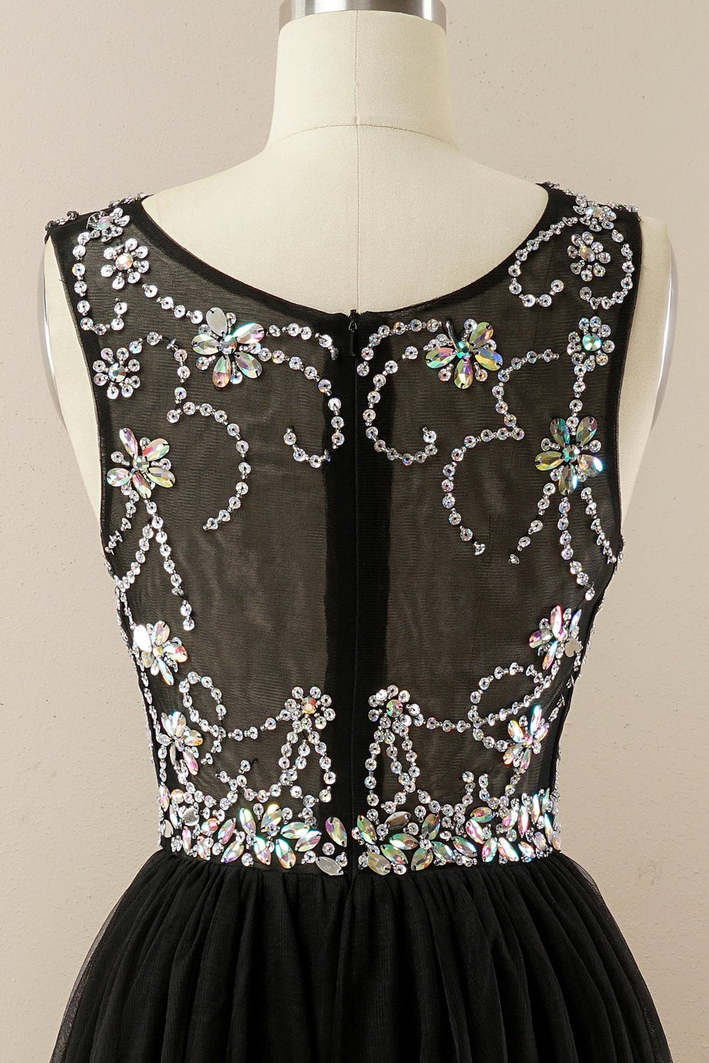 Vestido de baile de tulle de missanga