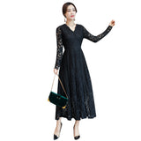 Vestido de renda v-pescoço azul céu