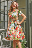 Vintage Lemon Print 1950 Swing Dress