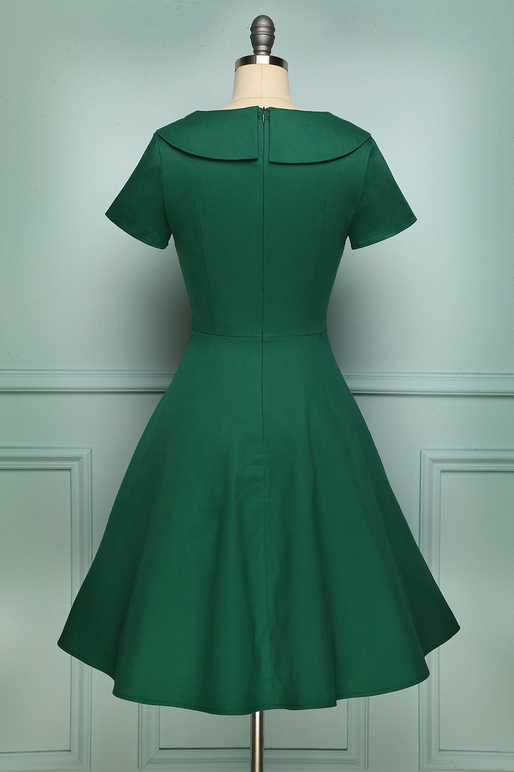 Green Button Dress - ZAPAKA
