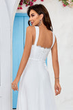 Marfim Scoop Neck Boho vestido de noiva simples com renda
