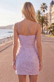Vestido de regresso ao laço floral com alças finas cor-de-rosa bodycon alças finas