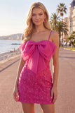 Vestido de regresso ao laço floral com alças finas cor-de-rosa bodycon alças finas