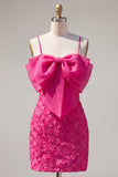 Vestido de regresso ao laço floral com alças finas cor-de-rosa bodycon alças finas
