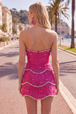 Vestido Bodycon Bodycon Sweetheart Pink com contas