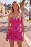 Vestido Bodycon Bodycon Sweetheart Pink com contas