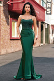 Sereia Verde Escuro Halter Long Prom Dress com Appliques Beading