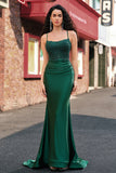 Sereia Verde Escuro Halter Long Prom Dress com Appliques Beading