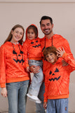 Laranja Halloween Family Suit manga longa moletom com capuz