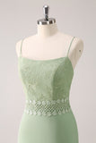 Vestido de Madrinha Chiffon Floral Verde com Renda