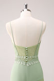 Vestido de Madrinha Chiffon Floral Verde com Renda