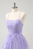 Bonito Glitter Blue A Line Sequins Vestido Curto Homecoming com Apliques