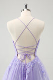 Bonito Glitter Blue A Line Sequins Vestido Curto Homecoming com Apliques