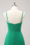 Elegante Verde Uma Linha Esparguete Correias Vestido Madrinha