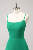 Elegante Verde Uma Linha Esparguete Correias Vestido Madrinha