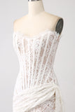 Classy Lace White Vestido de Formatura Curto com Renda-up Costas