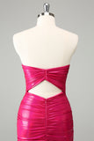 Fuchsia Bodycon Querida Keyhole Vestido Curto Homecoming