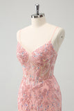 Glitter Blush Esparguete Correias Apertado Curto Homecoming Dress com Missangas