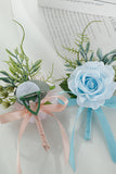 Elegante Corsage de pulso de baile de pérola azul para festa de casamento