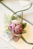 Corsage de pulso elegante Blush Prom para festa de casamento