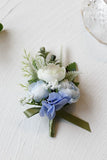 Corsage de pulso romântico azul do baile de formatura para festa de casamento