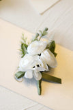 Corsage de pulso romântico azul do baile de formatura para festa de casamento