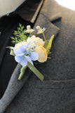 Corsage de pulso romântico azul do baile de formatura para festa de casamento