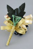 Luxo Preto Branco Homecoming Corsage Pulso e Conjunto Boutonniere Masculino