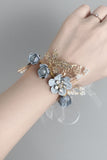 Corsage de pulso azul sofisticado com strass