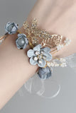 Corsage de pulso azul sofisticado com strass