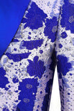 Royal Blue Shawl Lapela Jacquard Blazer Masculino Prom