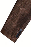 Sparkly Brown One Button Xaile Lapela Blazer Masculino