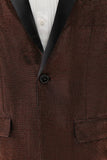 Xale Lapela Brown One Button Blazer Masculino