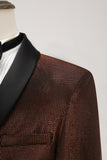 Xale Lapela Brown One Button Blazer Masculino