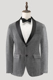 Grey Shawl Lapela Single Breasted Men's Prom Blazer