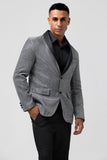 Xale Cinzento Brilhante Lapela Slim Fit Blazer Masculino Prom