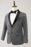 Grey Shawl Lapela Single Breasted Men's Prom Blazer