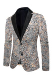 Blazer Masculino de Lapela Estampado Leopardo