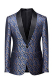 Blazer Formal Masculino com Estampa Marinha