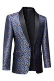 Blazer Formal Masculino com Estampa Marinha