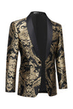 Blazer Masculino Bordado Preto Dourado