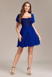 Sparkly Royal Blue Sequins Vestido Curto Homecoming