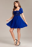 Sparkly Royal Blue Sequins Vestido Curto Homecoming