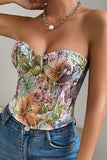 Flor Jacquard Querida Renda-up Back Corset Top